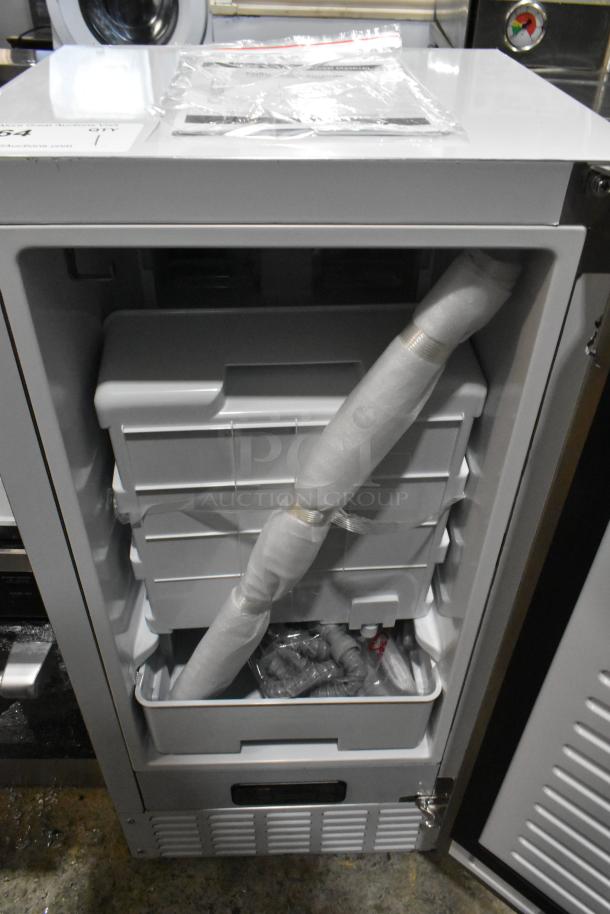 BRAND NEW 2025 KoolMore KM-BIM66-NSS stainless steel ice maker, 66lb/day capacity, includes drain pump. 115V, 1 Phase.