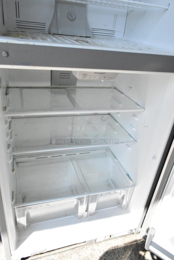 2019 Whirlpool WRT311FZDM01 stainless steel cooler with freezer, glass shelves, 115 volts, 1 phase, clean condition.