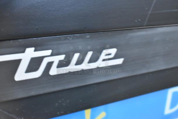 True GDM-41SL-48-HC-LD logo on commercial cooler, metal finish, dual-door, poly-coated racks, 115V, 1-phase, 2018 model.