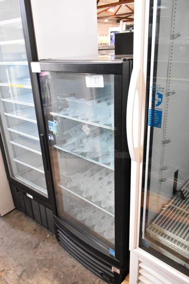 IDW G-10-F334B-HC metal commercial single door reach-in cooler with poly-coated racks, 115V, 1 phase, excellent condition.