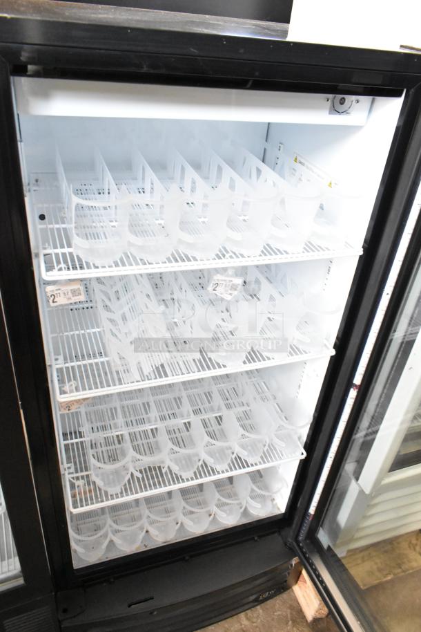 IDW G-10-F334B-HC single door reach-in cooler with poly-coated racks, 115 volts, durable metal construction, excellent condition.