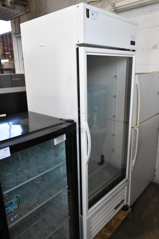 2021 True TSCI-600R-G-PH commercial cooler, single door, glass front, poly coated racks, 115V, excellent condition.