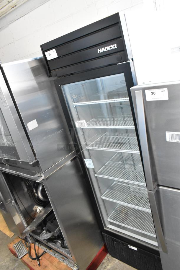 2019 Habco SE18 commercial cooler, single door, metal, poly-coated racks, 115V, 1 phase, good condition.