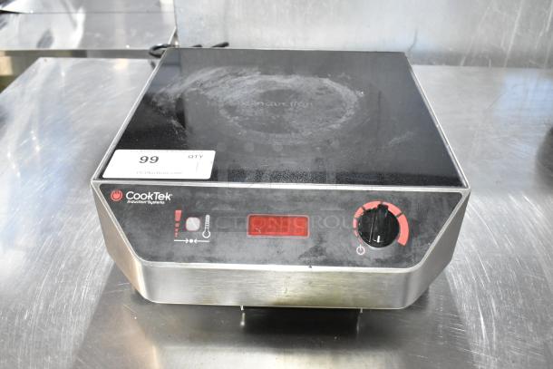 2018 CookTek MC1800 stainless steel induction range, single burner, digital display, 120V, 1 phase, in used condition.