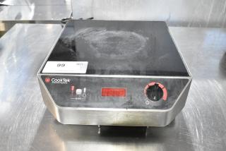 2018 CookTek MC1800 stainless steel induction range, single burner, digital display, 120V, 1 phase, in used condition.