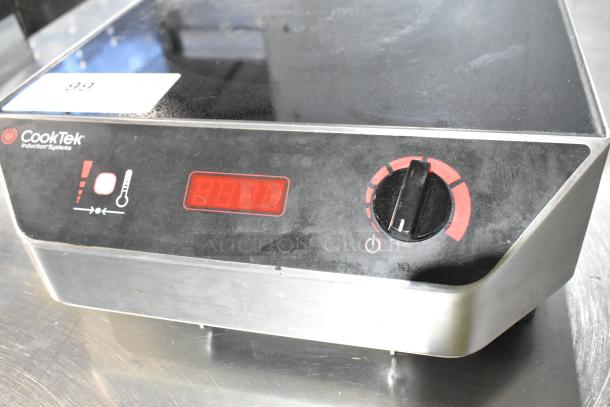 2018 CookTek MC1800 stainless steel induction range, single burner, digital display, 120V, commercial use, countertop model.