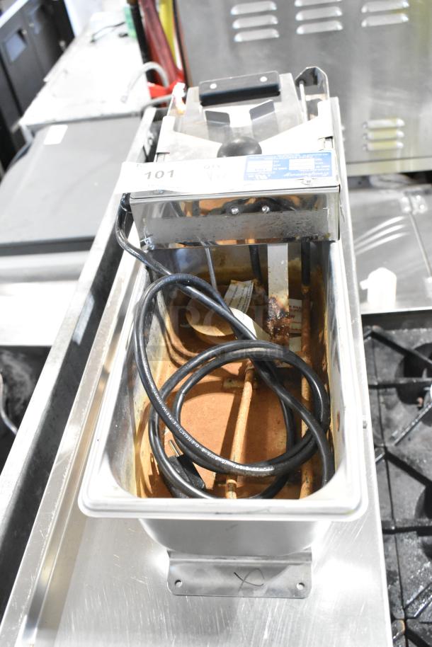Evaporway DM06M-1S evaporator pan, stainless steel, used condition, with power cord visible.