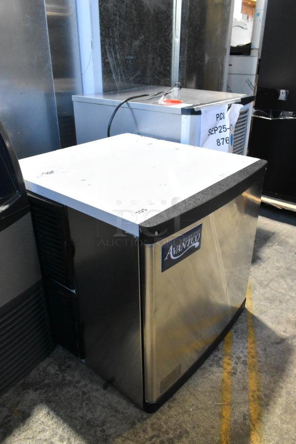 Brand new 2025 Scotsman 194MCH422A stainless steel modular half cube ice machine, 420 lb. capacity, showing minor dents.