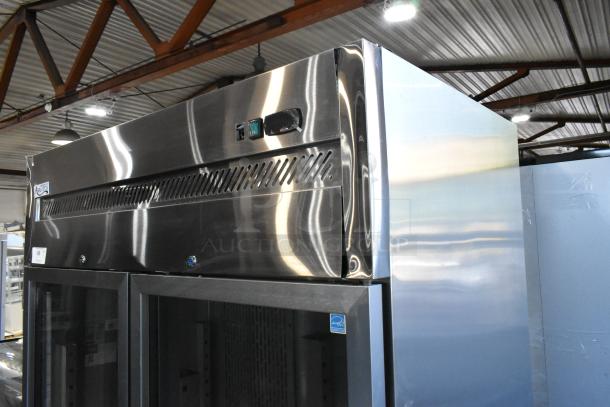 Brand new Avantco 178Z2RGHC stainless steel commercial 2-door reach-in cooler. Features poly-coated racks, 115V, single phase.