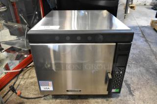 BRAND NEW 2023 XpressChef JET19 stainless steel high-speed countertop oven, 208/240V, slight scratches, USA-made label.