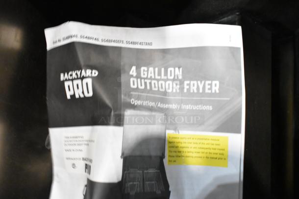 BRAND NEW Backyard Pro 554BPF4G 4 Gallon Steel Liquid Propane Outdoor Deep Fryer, 90,000 BTU, with operation manual.