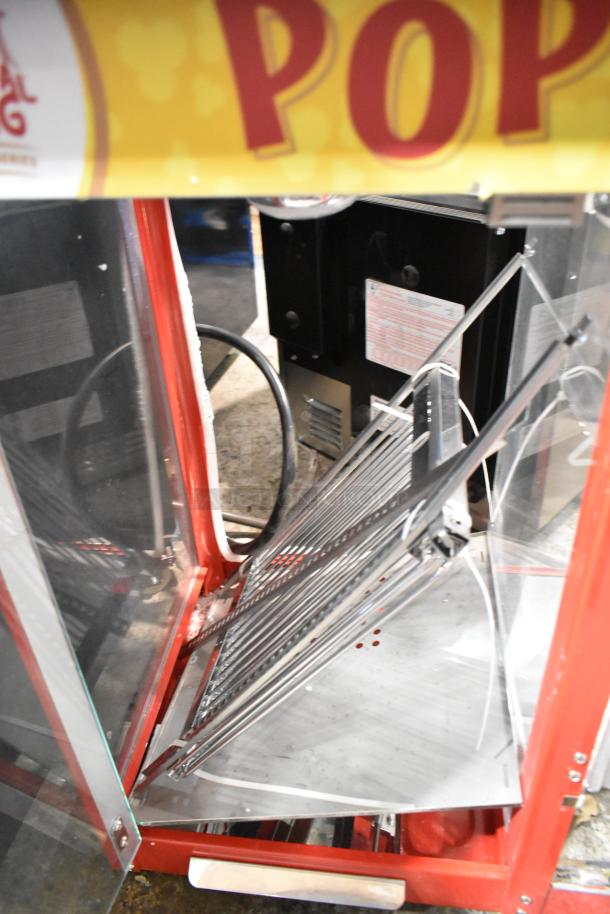 Carnival King 382PMW17R popcorn machine, new scratch and dent condition, with warming merchandiser; 120V, 1 phase.