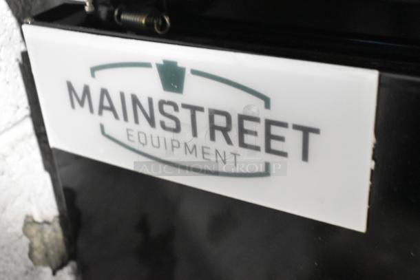 Mainstreet merchandiser refrigerator label, model 829GMC49B, black, swing glass door, doors need reattachment, 115V.