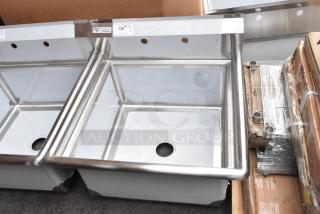 Brand new Steelton 522CS12424 stainless steel sink, 18-gauge, 29.5", single compartment, 24"x24"x12" bowl, no legs.
