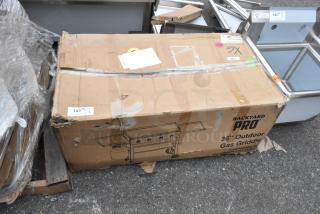 BRAND NEW SCRATCH AND DENT! Backyard Pro 36" Steel Liquid Propane Griddle, 60,000 BTU, in damaged packaging.