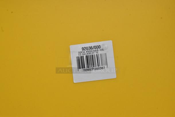 Barcode label for Sofia Armchair, model 92036/000; indicates model and barcode number on yellow background.