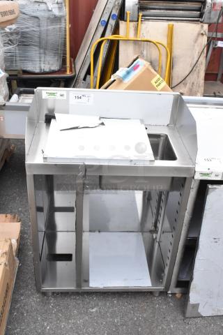 BRAND NEW Regency 600WST1524SB 24" stainless steel waitress station with sink and pan holder. Scratch and dent condition.