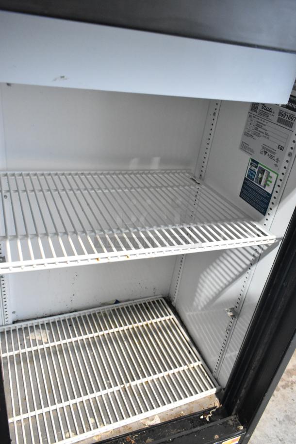 2019 True Metal 2 Door Reach In Cooler Merchandiser with poly coated racks, 115V, single phase, commercial use.