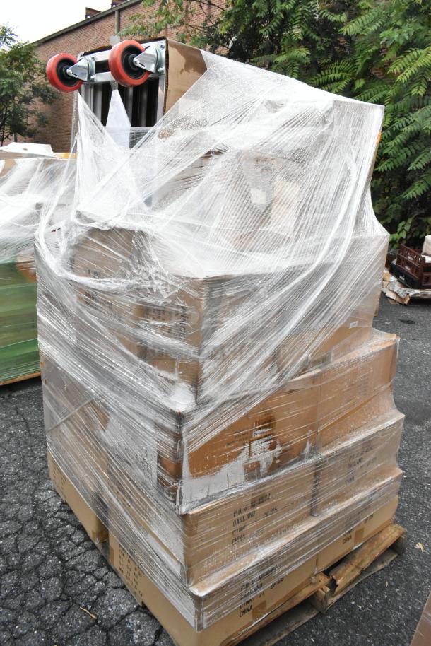 Pallet of 25 wrapped boxes including Franmara Cornucopia items and Exacto Pour Bar Test Kits. New, some scratch and dent.