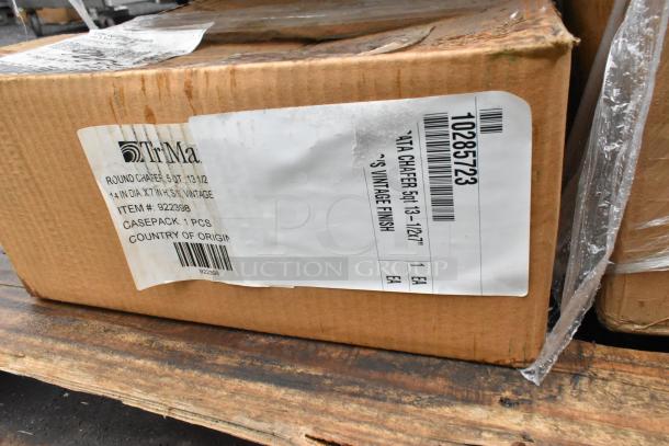Cardboard box with "TrMa" label showing round chafer details, vintage finish. Item #922398. Box appears worn but intact.