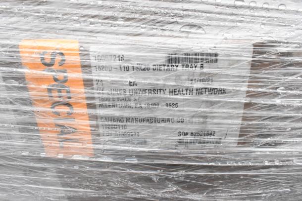 29 boxes of brand new, scratch and dent items wrapped in plastic; includes condiments caddy frames, delimer, plates.