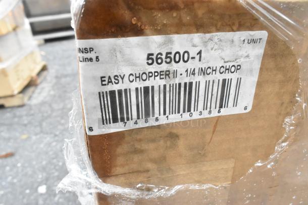 Box labeled "Easy Chopper II - 1/4 Inch Chop," model 56500-1, wrapped in plastic, indicating 1 unit.
