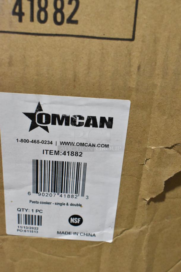 BRAND NEW Omcan 41882 Countertop Electric Pasta Cooker, scratch and dent, with label showing item number and NSF certification.