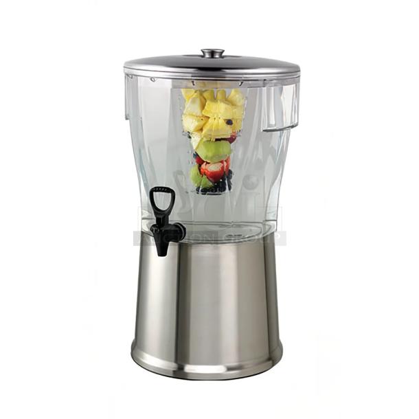 Service Ideas 5 gal Beverage Dispenser with infuser and ice tube, brand new with minor blemishes.