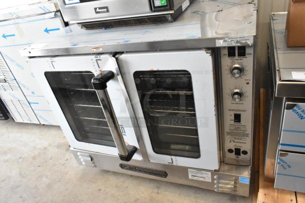 Brand new 2025 Southbend Platinum Series stainless steel commercial convection oven, view-through doors, metal racks, thermostatic controls, scratch-and-dent condition.