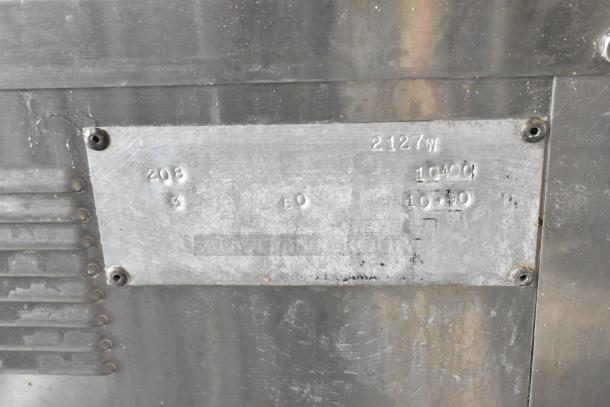 Giles stainless steel commercial electric fryer with ventless hood. Features a 208V, 3-phase power rating.