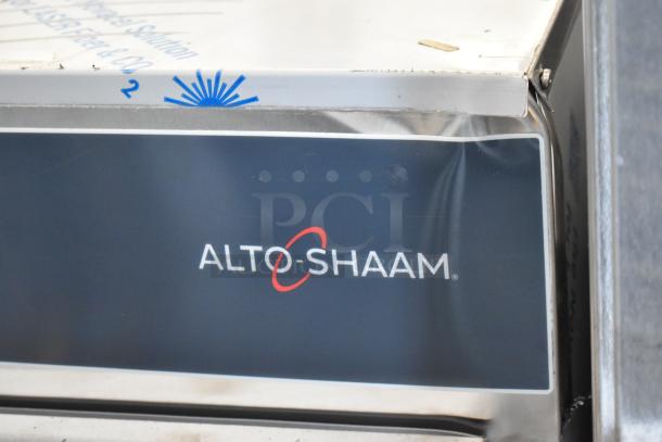 Alto Shaam 750-S heated holding cabinet, stainless steel, brand new scratch and dent, door won't open, logo visible.