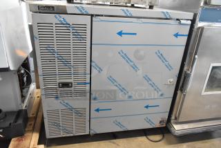 Brand new Perlick DDS36 stainless steel kegerator, 115V, 1 phase, commercial model. Protective film on surface, minor dents visible.