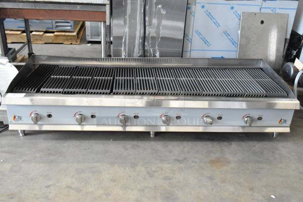 Brand new Cooking Performance Group CPG 351CRCPG72NL stainless steel charbroiler grill, natural gas, 240,000 BTU.