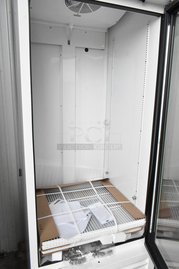 Brand new 2025 True TSCI-600R-G-PH reach-in cooler, single glass door, poly-coated racks, 115V, 1 Phase, scratch and dent condition.