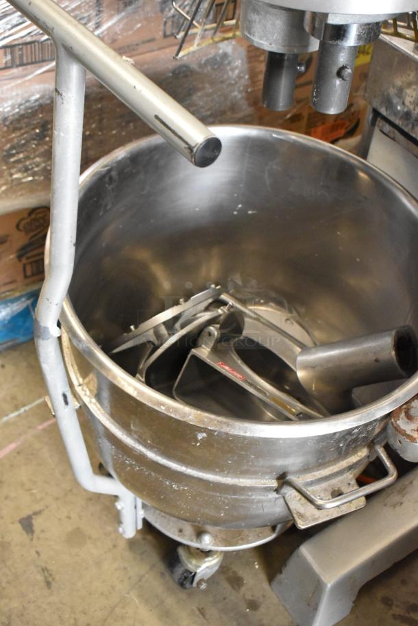 2022 Precision HD-60, 60-quart dough mixer with bowl, dolly, guard, Pelican head, dough hook; 220V, 3-phase; industrial use.