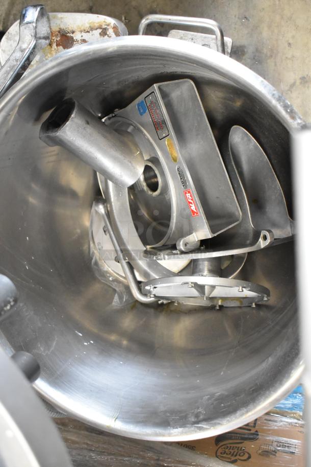 2022 Precision HD-60 metal floor dough mixer, 60 qt, with bowl, dolly, guard, pelican head, hook. 220V, 3 phase.