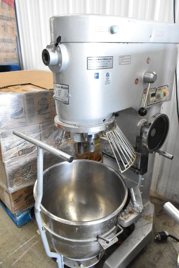 2022 Precision HD-60 60 Quart Metal Dough Mixer with bowl, dolly, guard, Pelican head, dough hook, 220V, 3 Phase.