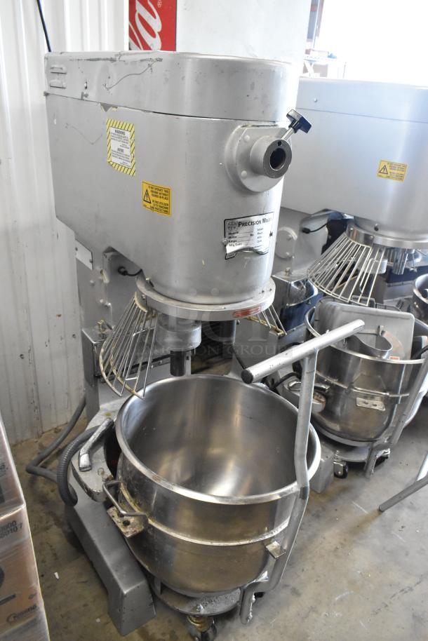 2022 Precision HD-60 60 Quart Dough Mixer with bowl, dolly, guard, Pelican head, and dough hook. 220V, 3 Phase.