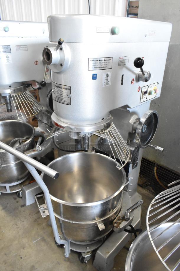2021 Precision HD-60 Metal 60 Quart Dough Mixer with bowl, dolly, guard, and Pelican Head. 220V, 3 Phase.