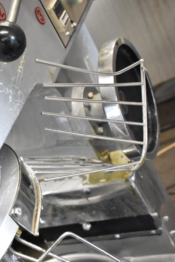 2022 Precision HD-60 dough mixer with 60-quart bowl, dolly, and guard, showing moderate use. 220V, 3-phase.