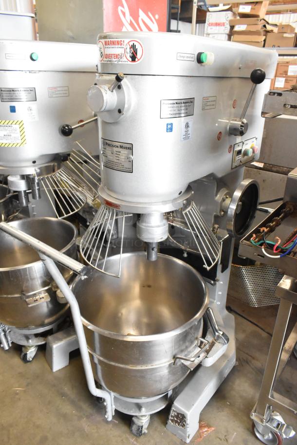 2021 Precision HD-60 60 Quart Metal Dough Mixer with bowl, dolly, guard, pelican head, dough hook, 220V, 3 phase.