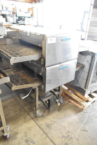 2 Turbochef HhC2020 Stainless Steel Commercial Electric Powered Conveyor Pizza Oven on Commercial Casters. 208/240 Volts, 1 Phase.  2 Times Your Bid! - Item #1209600