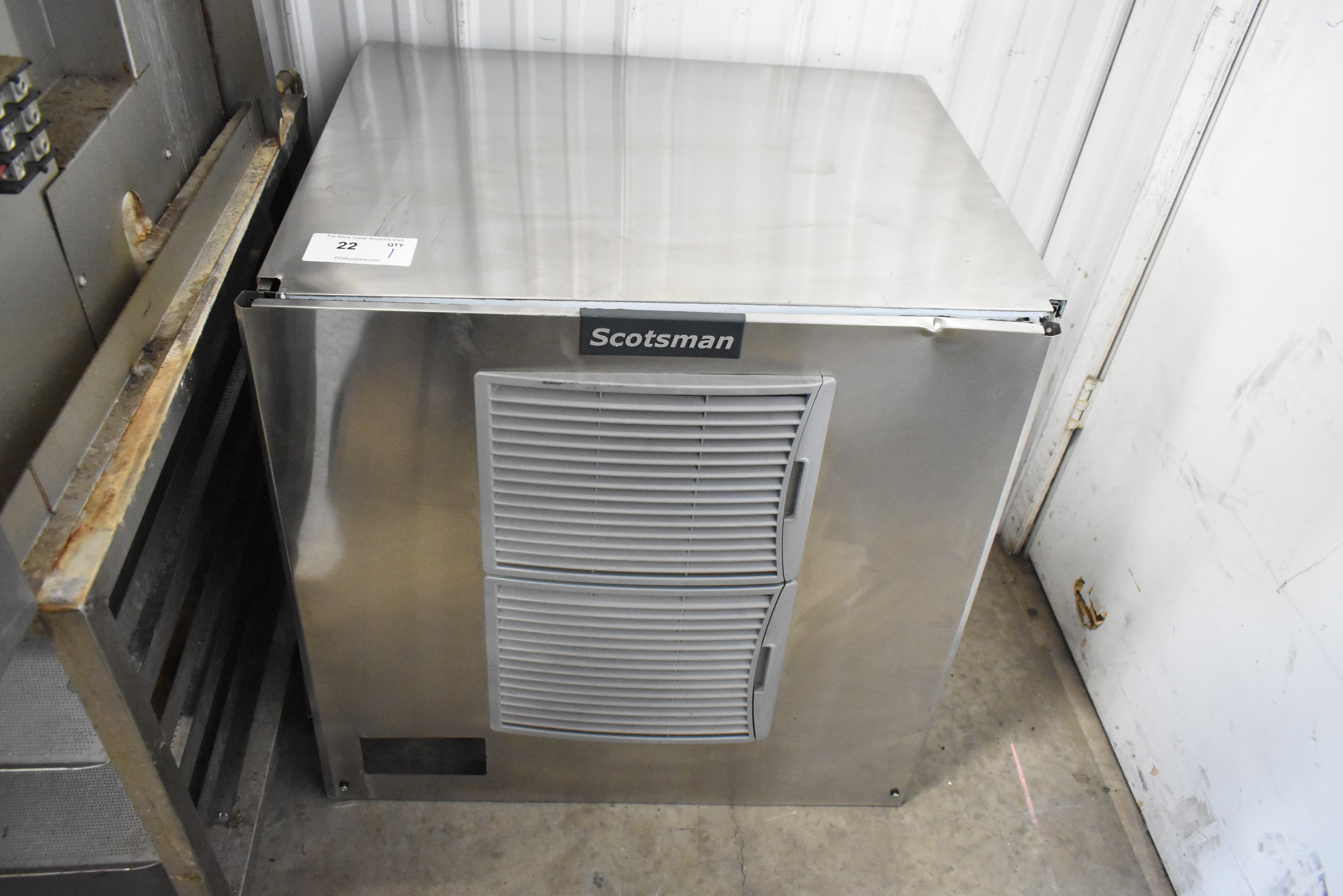 Modular ice machine head on storage bin