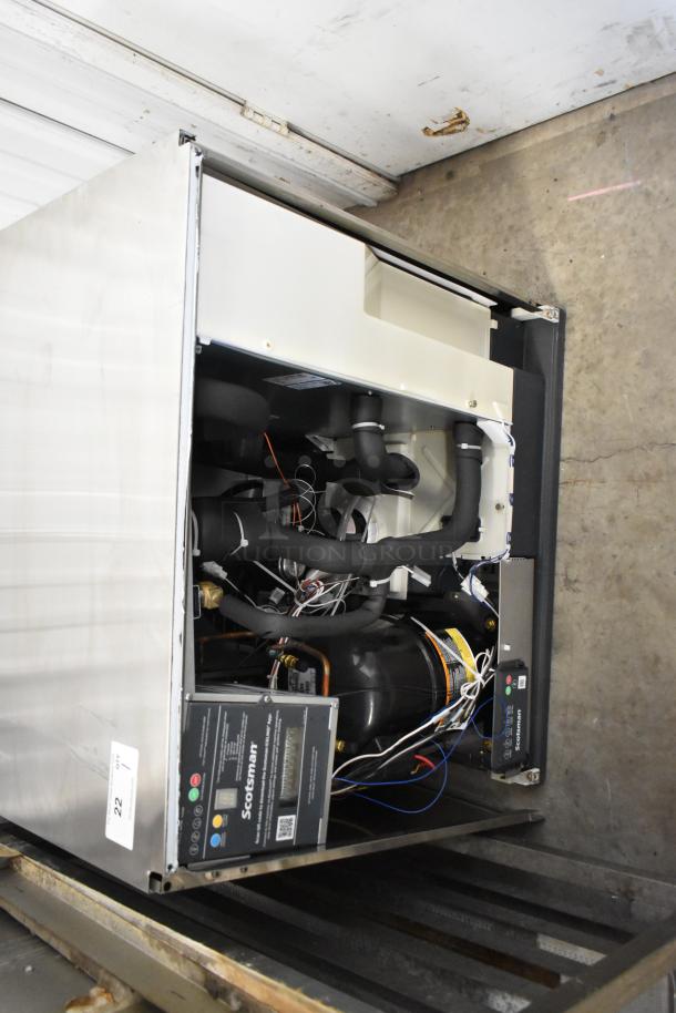 BRAND NEW 2024 Scotsman MC1030MA-32A Stainless Steel Ice Head, 208/230V, 1 Phase, visible minor scratches and dents.