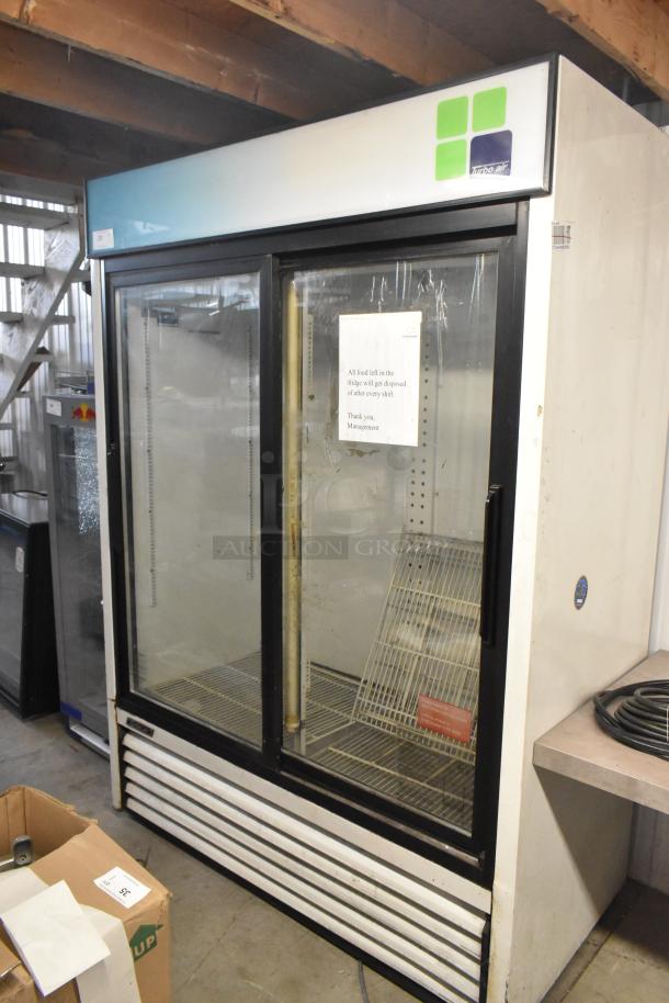 Turbo Air TGM-48R commercial 2-door reach-in cooler with poly-coated racks, 115 volts, used condition.