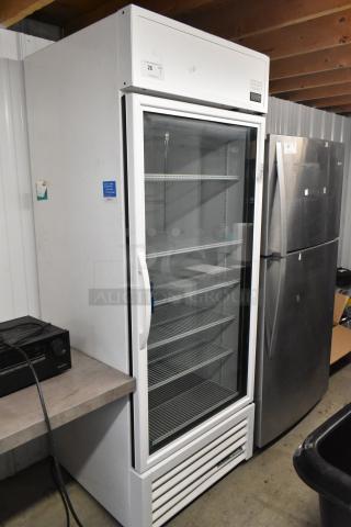 2021 True TSCI-600R-G-PH Metal Commercial Single Door Reach In Cooler Merchandiser w/ Poly Coated Racks. 115 Volts, 1 Phase. - Item #1209608