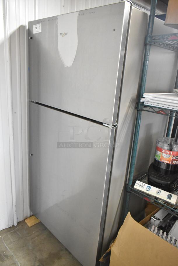 Whirlpool WRT511SZDM00 stainless steel refrigerator with freezer, scratch and dent, 115 volts, 1 phase, brand new condition.