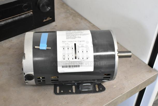 2 US Motors Polyphase Motors, 200-230/480V, new with scratches. Includes connection diagrams and tags, model L21757741.