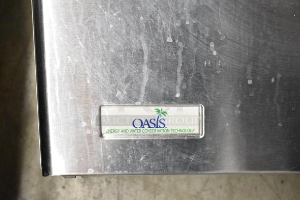 BRAND NEW Oasis 504324 PG8AC Versacooler II, stainless steel drinking fountain, visible scratches, nameplate showing.