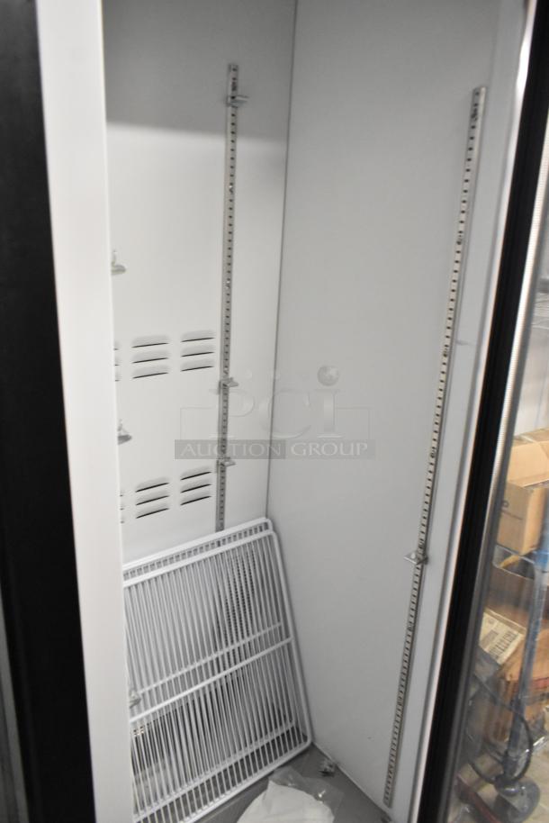 2019 Habco SE18 single door cooler merchandiser, metal frame, poly-coated racks, 115V, 1 phase, commercial use.